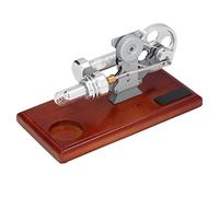 Halearo Modelo de Motor Stirling, Motor de Aire Caliente, Elegante Juguete Educativo para Proyectos Científicos Infantiles con Aleación de Aluminio y Madera, 18x9x9cm