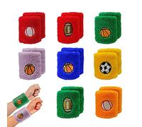 Halearo Muñequeras 8 Pares de Muñequeras Deportivas, con Diseños Bordados de Colores Variados Tela de Cachemira para Gimnasio Baloncesto Fútbol Correr Regalo