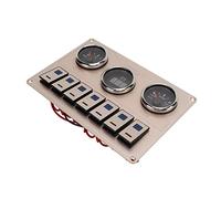 Halearo Panel de Interruptor Basculante de 7 Bandas, Resistente Al Agua, Dorado Mate con Luz Indicadora Azul para Coches de 9-30V, Barcos, Yates y SUV