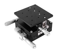 Halearo Plataforma de Recorte de Escenario Lineal LD90-LM XYZ con Perilla de Ajuste Fino para Equipos de Prueba y Experimentos ópticos, 90 X 90 Mm