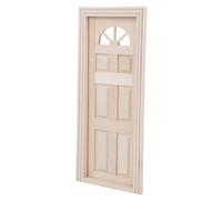 Halearo Puerta en Miniatura de Madera sin Pintar para Casa de Muñecas 1:12, con Marco de Ventana, Manualidades, Decoración de Casa de Muñecas, Material de Abedul (Puerta de Seis Marcos)