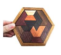 Halearo Rompecabezas Geométrico de Madera para Niños, Juguete Educativo para Enigmas, Mejora la Imaginación y Las Habilidades de Pensamiento, 11 Piezas (Vistosa)