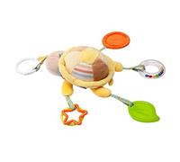 Halearo Sillita de coche para bebé, simpático timbre de peluche con tortuga, para cochecito o cuna, material suave, 43 x 20 cm