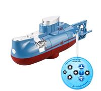 Halearo Submarino RC de 6 Canales con Control Remoto, Barco Submarino de Juguete, Mini Barco Sumergible con Arranque Automático de Agua, Luces Duales, Carga USB, Buceo y Superficie (Azul)