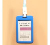 Halearo Titular de la Credencial de Empleado con Estructura Abatible para la Vida Diaria, Oficina de la Empresa y Asistencia a Eventos, Hecho de Plástico PP (Azul claro (incluido cordón))