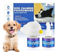 halercay Feromonas para Perros Relajantes,Antiestrés para Perros,Calmante Perros,Reduce Ladridos/Mordiscos,Adopción - 1 Difusor+2 Recambio 48ML