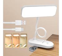 halercay Luz Lectura LED,20 LEDs 3 Colores, Lámpara de Lectura USB 360° Flexible con Clip, Luz para Leer Libros en la Cama, Protección Ocular & Atenuación Continua, Portátil para Viaje,Noche,Estudio
