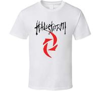 Halestorm Metal Rock Band Logo T Shirt White(Medium)