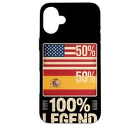 Half American Spanish Roots Spain America 100% Legend Carcasa para iPhone 16 Plus