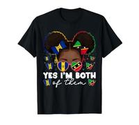 Half Bajan, Saint Kittitian, Barbados, Bandera nevisiana para niños y niñas Camiseta gráfica económica, Hombre, Negro, XL