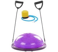 Half Balance Ball with Rope (Diámetro 60 cm) + Bomba - Morado | Pelota con Gomas para Home Fitness, Pilates, Yoga, Gimnasia
