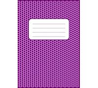Half Blank Half Lined Exercise Book A4: Dual Composition 20mm Lines Top Plain Bottom Lined White Paper 90 gsm | Big 150 Pages | For Girl Teenager ... Home Learning | Pink with Purple Dots Cover