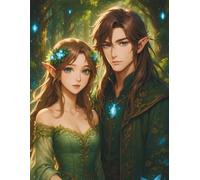 Half Blank Half Lined Notebook - Elven Forest Edition: 100 Pages with Blank Top and Lined Bottom Layout | Creative Drawing & Writing Notebook with Fantasy Cover
