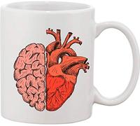 Half Brain Half Heart Balance - Taza de cerámica con forma de corazón