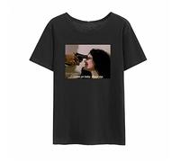 Half Devil Half Goddes Harajuku Graphic Tshirts Funny Letters Casual Loose Tees Retro T Shirt Women Men Punk Fun Gothic Dark Black(Large)