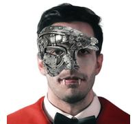 Half Face Masque - Half Face Punk, Halloween Party Fiest | Misteriosas Mascaradas, Phantom Of The, Mardi Gras Ball Masquerade Gear, Durablel Material, Amplio Rango