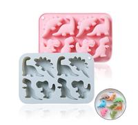 Half Forest Molde de Silicona Con Forma de Dinosaurio Para Chocolate, Caramelo, Gelatina, Cubitos de Hielo, Jabón Pequeño (2 Piezas)