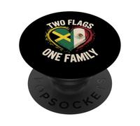 Half Jamaican Mexican Roots Two Flags One Family PopSockets PopGrip Adhesivo