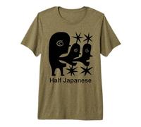 Half Japanese Hello Paper Cutting Design by Jad Fair Camiseta Premium