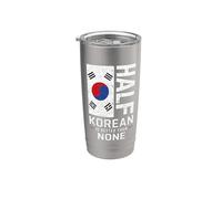 Half Korean Better Than None Funny Korea Pride Bandera coreana Vaso térmico de acero inoxidable de doble pared