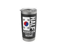 Half Korean Better Than None Funny Korea Pride Bandera coreana Vaso térmico de acero inoxidable de doble pared