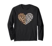 Half Leopard Heart Design Manga Larga