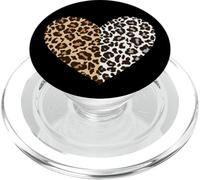 Half Leopard Heart Design PopSockets PopGrip para MagSafe