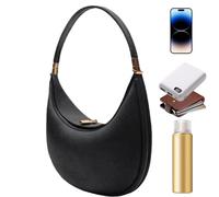 Half Moon Bag, Crescent Shoulder Bag, 9.06x2.36x8.27 Inches PU Leather 4-in-1 Purse with Plated Hardware, Fashion Travel Accessory for Women, Casual & Formal Usex
