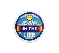 Half Moon Bay A Day in The Life - The Beatles - Posavasos Multicolor de gres de 4 Pulgadas