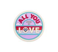 Half Moon Bay All You Need is Love - Posavasos Multicolor de gres de 4 Pulgadas para Bebidas