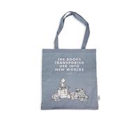 Half Moon Bay Books Transported Her Into New Worlds - Matilda - Bolsa de compras reutilizable de 15 x 13 pulgadas, 100% algodón reciclado, gris pizarra, 15 x 13 pulgadas, Matilda Gris, 15 x 13 Inch,