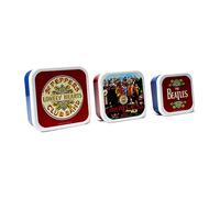Half Moon Bay Juego de 3 cajas de aperitivos | Recipientes de plástico con tapas con temática de The Beatles | Lonchera Bento para adultos y niños | Contenedores de almacenamiento de alimentos | Cajas