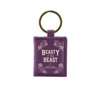 Half Moon Bay La Bella y la Bestia | Mini llavero de libro | Abalorio de piel sintética de color malva oscuro | Colección literaria premium | Regalo para mujeres libreras