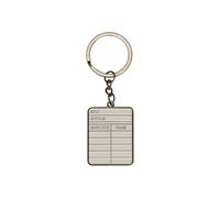 Half Moon Bay Llavero de metal - Pulteney Press (tarjeta de biblioteca), blanco, dorado, 1.5 x 1.5 Inch, Tarjeta de biblioteca