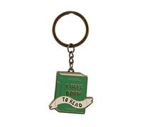 Half Moon Bay Llavero unisex de metal novedoso (paquete de 1), Green, 1.5 Inch, Nacido para leer