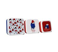 Half Moon Bay Paddington Bear - Juego de 3 cajas de aperitivos de plástico sin BPA - Recipientes reutilizables para alimentos - Recipientes pequeños para almuerzo