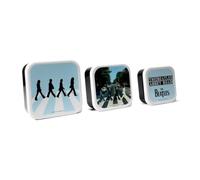 Half Moon Bay The Beatles - Caja de aperitivos | Juego de 3 recipientes de plástico para alimentos con tapas | Lonchera Bento para adultos y niños | Contenedores retro de almacenamiento de alimentos |