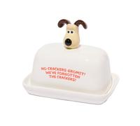 Half Moon Bay Wallace and Gromit - Mantequera de cerámica con tapa de cerámica, regalos de Wallace y Gromit y mercancía de Wallace y Gromit, mantequillera de cerámica con tapa con Gromit