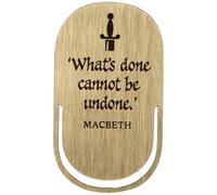 Half Moon Bay What Done Cannot Be Undone Shakespeare Macbeth - Marcapáginas de aleación de zinc negro y dorado y esmaltado estilo clip de papel de 4.4 x 1.7 pulgadas