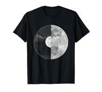 Half Moon Vinyl Record Design - Music Lover Lunar Graphic Camiseta