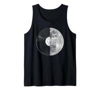 Half Moon Vinyl Record Design - Music Lover Lunar Graphic Camiseta sin Mangas