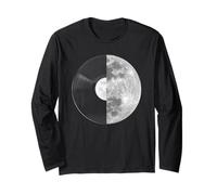 Half Moon Vinyl Record Design - Music Lover Lunar Graphic Manga Larga