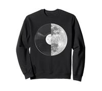 Half Moon Vinyl Record Design - Music Lover Lunar Graphic Sudadera