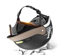 Half Motorcycle Helmet - ABS 55-60cm | Open Face Riding Helmet with Sun Visor Quick Release Strap | Lightweight Head Gear For Men Scooter Cruiser Bicycle ATV Skateboard Cycling Riding