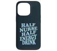 Half Nurse Half Energy Drink Funny Retro Quote Carcasa para iPhone 13 Pro