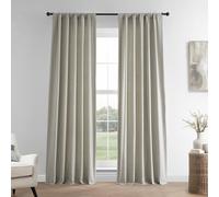 Half Price Drapes HPD Cortinas de Lino francés de 108 Pulgadas de Largo, para oscurecer la habitación, el Dormitorio y la Sala de Estar, (1 Panel), Color Caqui Fresco, 50 Pulgadas de Ancho x 108