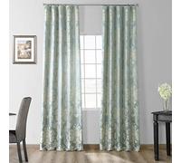 Half Price Drapes Mitad de Precio Cortinas jqch-201302 - 84 Magdelena Jacquard de Seda sintética Cortina, Negro & marrón, 50 x 84, Steel Blue & Silver, 50 x 120