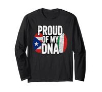 Half Puerto Rican Italian Proud of My DNA Puerto Rico Italy Manga Larga