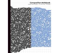 Half Ruled Half Graph Composition Notebook: College Ruled & Graph Paper Split Layout - 7.5 x 9.25 Inches - 100 Pages - Perfect for School, Math, Science, and Note-Taking
