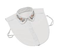 Half Shirt Blouse - Detachable Crystal Stone Fake Collar | White Black with Crystal Stone, Holiday Costume Fashion, Travel to Work, Party Gathering, Birthday Gift, Stylish Clothing Decoration
